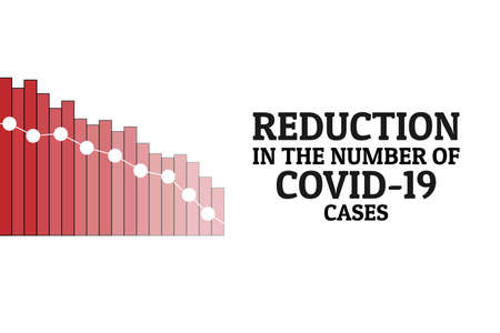 Reduction in the number of COVID-19 cases concept. Novel coronavirus pandemic. Template for...