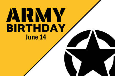 U.S. Army Birthdays. Holiday concept. Template for background, banner, card, poster with text inscription. Vector EPS10 illustration.のイラスト素材