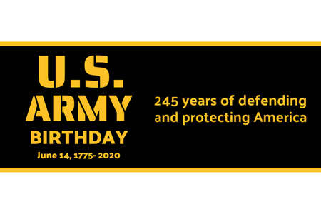 U.S. Army Birthdays. Holiday concept. Template for background, banner, card, poster with text inscription. Vector EPS10 illustration.のイラスト素材