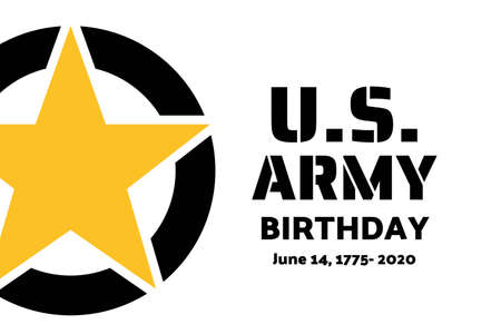 U.S. Army Birthdays. Holiday concept. Template for background, banner, card, poster with text inscription. Vector EPS10 illustration.のイラスト素材