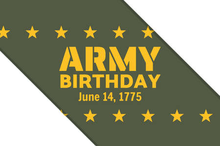 U.S. Army Birthdays. Holiday concept. Template for background, banner, card, poster with text inscription. Vector EPS10 illustration.のイラスト素材