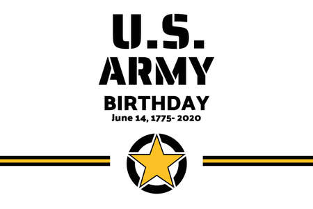 U.S. Army Birthdays. Holiday concept. Template for background, banner, card, poster with text inscription. Vector EPS10 illustration.のイラスト素材