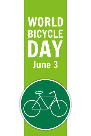 World Bicycle Day. June 3. Holiday concept. Template for background, banner, card, poster with text inscription. Vector EPS10 illustration.のイラスト素材