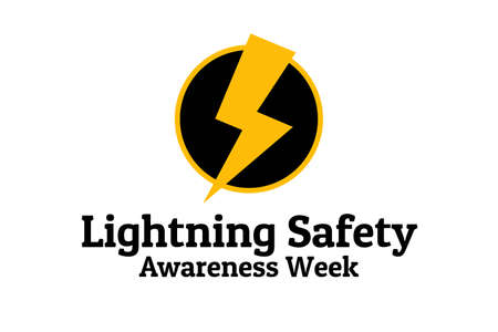 lightning Safety Awareness Week concept. Template for background, banner, card, poster with text inscription. Vector EPS10 illustration.のイラスト素材