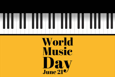 World Music Day. June 21. Holiday concept. Template for background, banner, card, poster with text inscription. Vector EPS10 illustration.のイラスト素材