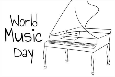 World Music Day. June 21. Holiday concept. Template for background, banner, card, poster with text inscription. Vector EPS10 illustration.のイラスト素材
