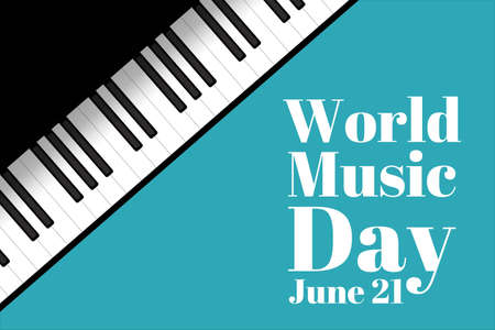 World Music Day. June 21. Holiday concept. Template for background, banner, card, poster with text inscription. Vector EPS10 illustration.のイラスト素材