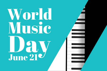 World Music Day. June 21. Holiday concept. Template for background, banner, card, poster with text inscription. Vector EPS10 illustration.のイラスト素材