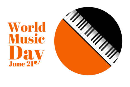 World Music Day. June 21. Holiday concept. Template for background, banner, card, poster with text inscription. Vector EPS10 illustration.のイラスト素材