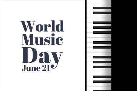 World Music Day. June 21. Holiday concept. Template for background, banner, card, poster with text inscription. Vector EPS10 illustration.のイラスト素材