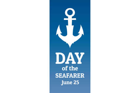 Day of the Seafarer. June 25. Holiday concept. Template for background, banner, card, poster with text inscription.のイラスト素材