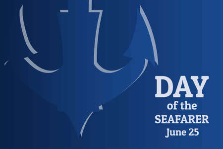 Day of the Seafarer. June 25. Holiday concept. Template for background, banner, card, poster with text inscription.のイラスト素材