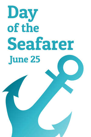 Day of the Seafarer. June 25. Holiday concept. Template for background, banner, card, poster with text inscription.のイラスト素材