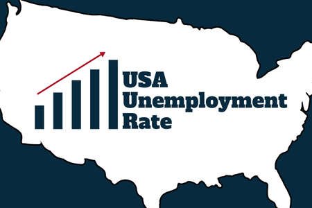 Unemployment concept. Template for background, banner, poster with text inscription.のイラスト素材