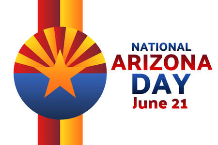 National Arizona Day. June 21. Holiday concept. Template for background, banner, card, poster with text inscription.のイラスト素材