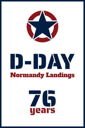 D-Day. Normandy landings concept. Template for background, banner, card, poster with text inscription. Vectorのイラスト素材