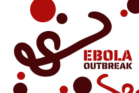 Ebola virus outbreak concept. Template for background, banner, poster with text inscription. Vector illustration.のイラスト素材