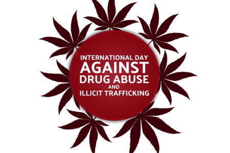 International day against drug abuse and illicit trafficking concept. Template for background, banner, card, poster with text inscription. Vector EPS10 illustration.のイラスト素材