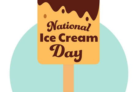 National Ice Cream Day. Holiday concept. Template for background, banner, card, poster with text inscription. Vector EPS10 illustration.のイラスト素材