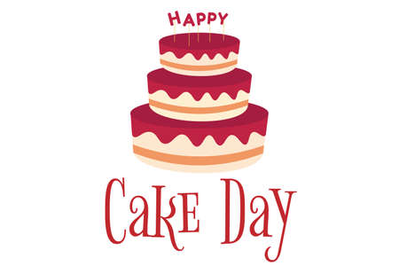 International cake day. July 20. Holiday concept. Template for background, banner, card, poster with text inscription. Vector EPS10 illustration.のイラスト素材