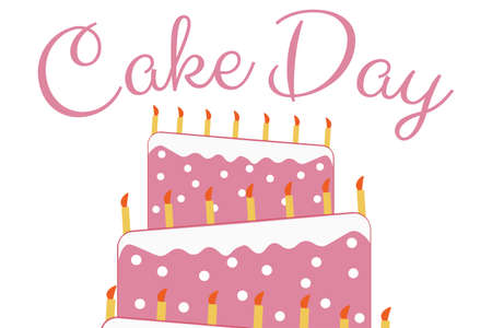 Cake day. Holiday concept. Template for background, banner, card, poster with text inscription. Vector EPS10 illustration.のイラスト素材