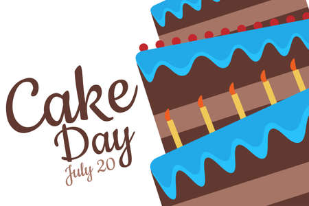 Cake day. Holiday concept. Template for background, banner, card, poster with text inscription. Vector EPS10 illustration.のイラスト素材