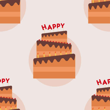 Seamless pattern background with cake. Template for background, banner, card, poster. Vector EPS10 illustration.のイラスト素材