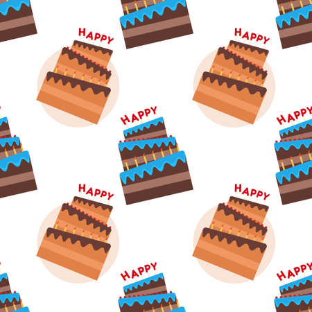 Seamless pattern background with cake. Template for background, banner, card, poster. Vector EPS10 illustration.のイラスト素材
