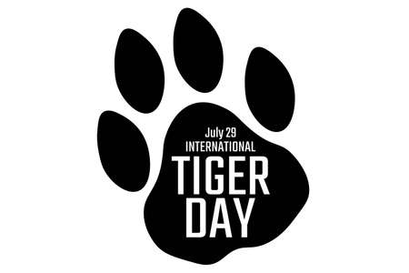 International Tiger Day. July 29. Holiday concept. Template for background, banner, card, poster with text inscription.のイラスト素材