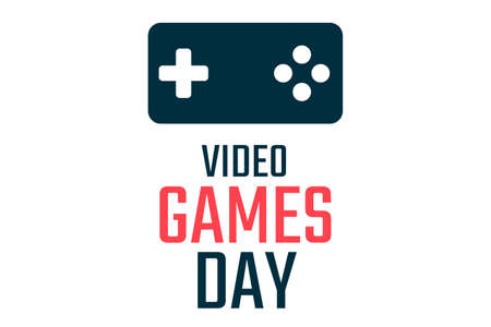 Video Games Day. Holiday concept. Template for background, banner, card, poster with text...