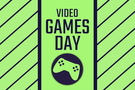 Video Games Day. Holiday concept. Template for background, banner, card, poster with text inscription. Vector EPS10 illustration.のイラスト素材