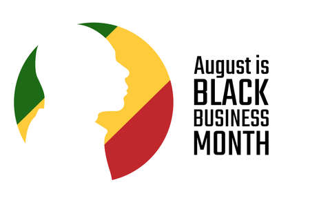 August is National Black Business Month. Holiday concept. Template for background, banner, card, poster with text inscription. Vector EPS10 illustration.のイラスト素材