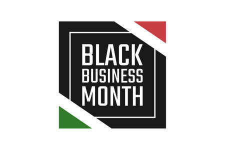 August is National Black Business Month. Holiday concept. Template for background, banner, card, poster with text inscription. Vector EPS10 illustration.のイラスト素材