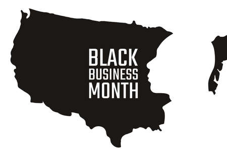 August is National Black Business Month. Holiday concept. Template for background, banner, card, poster with text inscription. Vector EPS10 illustration.のイラスト素材