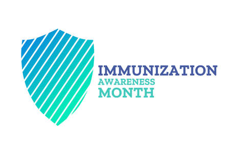 August is National Immunization Awareness Month. Holiday concept. Template for background, banner, card, poster with text inscription. Vector illustration.のイラスト素材