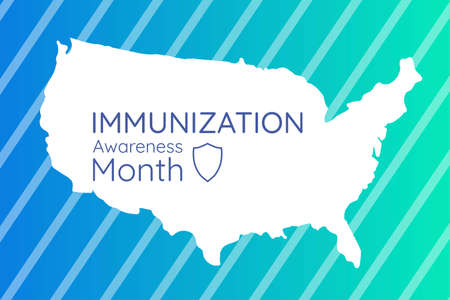 August is National Immunization Awareness Month. Holiday concept. Template for background, banner, card, poster with text inscription. Vector illustration.のイラスト素材