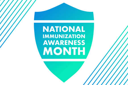 August is National Immunization Awareness Month. Holiday concept. Template for background, banner, card, poster with text inscription. Vector illustration.のイラスト素材