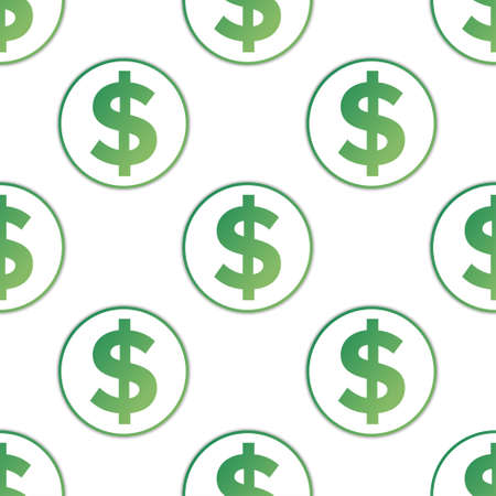 Dollar sign seamless pattern background. Template for background, banner, card, poster.の写真素材
