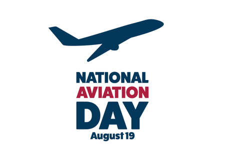 National Aviation Day. August 19. Holiday concept. Template for background, banner, card, poster with text inscription.のイラスト素材