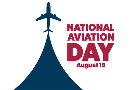 National Aviation Day. August 19. Holiday concept. Template for background, banner, card, poster with text inscription.のイラスト素材