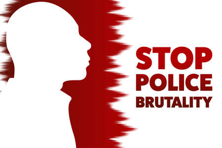Stop police brutality concept. Template for background, banner, poster with text inscription. Vector EPS10 illustration.のイラスト素材