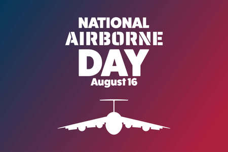 National Airborne Day. August 16. Holiday concept. Template for background, banner, card, poster with text inscription.のイラスト素材