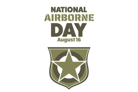 National Airborne Day. August 16. Holiday concept. Template for background, banner, card, poster with text inscription. Vectorのイラスト素材