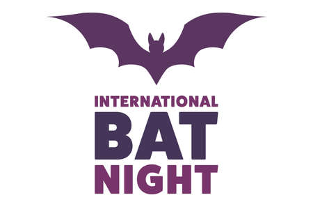 International Bat Night. Holiday concept. Template for background, banner, card, poster with text inscription. Vector EPS10 illustration.のイラスト素材