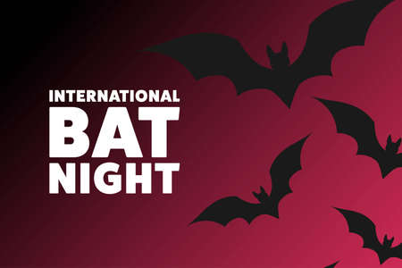 International Bat Night. Holiday concept. Template for background, banner, card, poster with text inscription. Vector EPS10 illustration.のイラスト素材