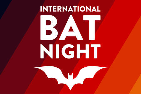 International Bat Night. Holiday concept. Template for background, banner, card, poster with text inscription. Vector EPS10 illustration.のイラスト素材