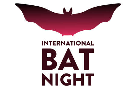 International Bat Night. Holiday concept. Template for background, banner, card, poster with text inscription. Vector EPS10 illustration.のイラスト素材