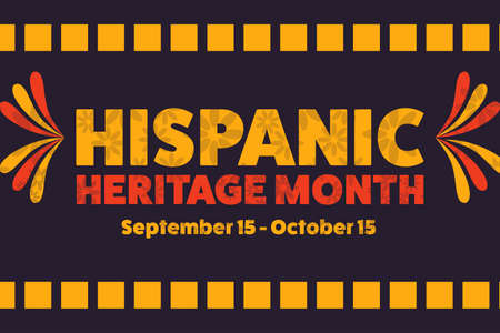 National Hispanic Heritage Month. September 15 to October 15. Holiday concept. Template for background, banner, card, poster with text inscription.のイラスト素材