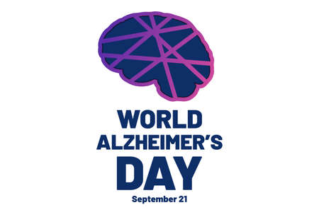 World Alzheimer Day. September 21. Template for background, banner, card, poster with text inscription. Vector illustration.のイラスト素材