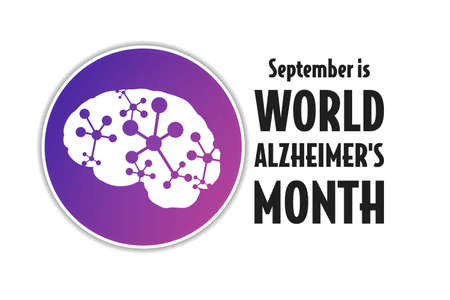 September is World Alzheimer Month concept. Template for background, banner, card, poster with text inscription. Vector illustration.のイラスト素材